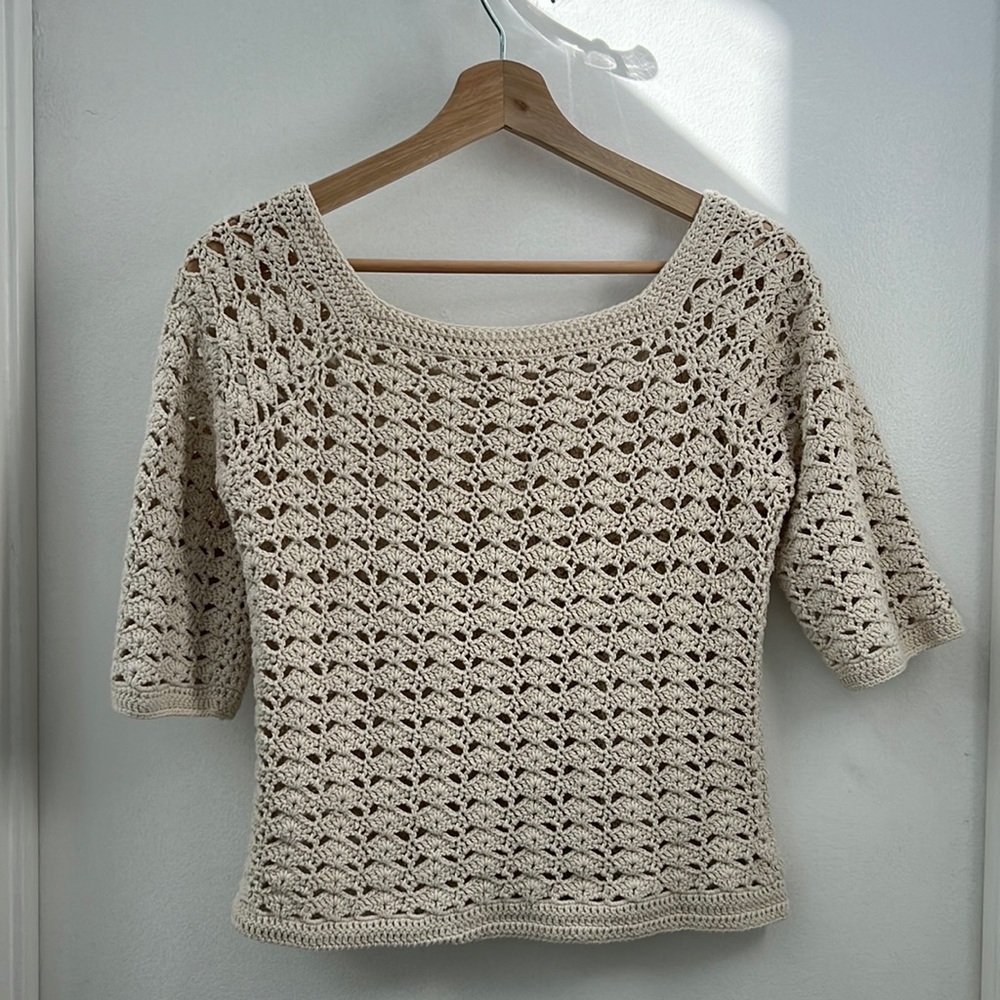 Zara cream crochet top